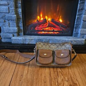 Coach Brown and Tan Crossbody Bag
